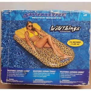 Swimline Wildthings Water Sports  New Cheetah Inflatable Pool Raft Float Lounger
